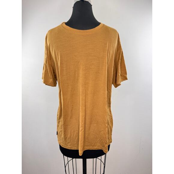 Icebreaker Orange Brown Wool Layer T-Shirt Wool Crew Neck Pullover Size L Large - Picture 1 of 6